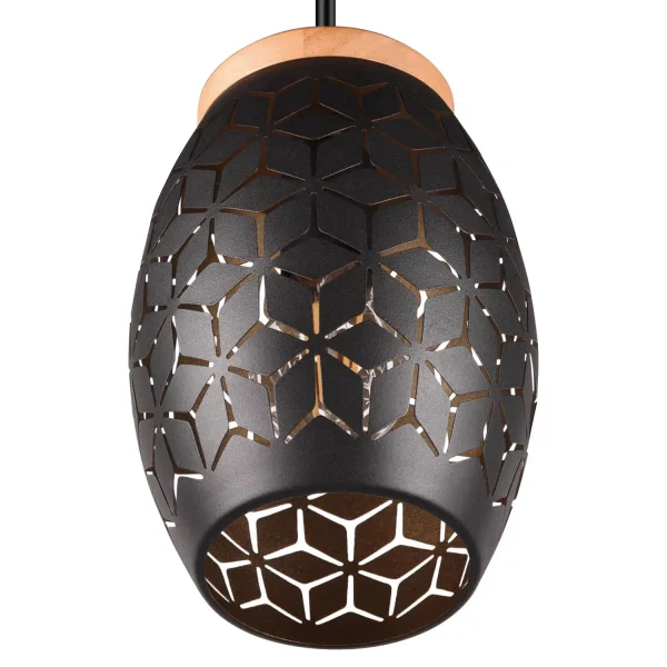 SUSPENSION 1 LUMIÈRE MÉTAL NOIR E27 BIRKITA