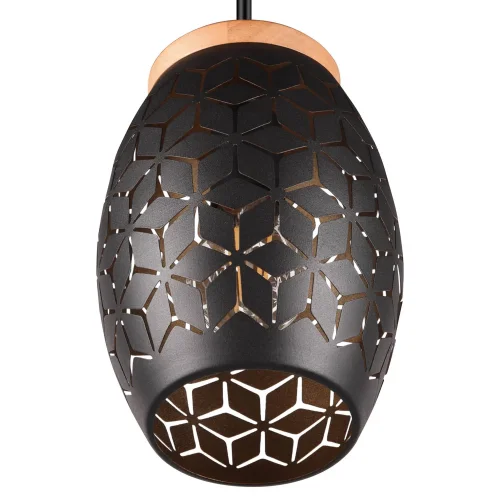 SUSPENSION 1 LUMIÈRE MÉTAL NOIR E27 BIRKITA