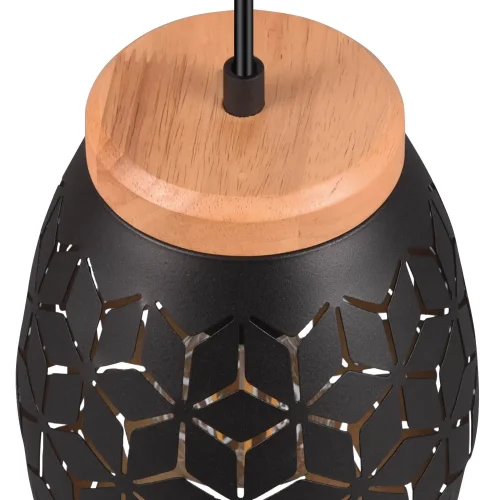 SUSPENSION 1 LUMIÈRE MÉTAL NOIR E27 BIRKITA