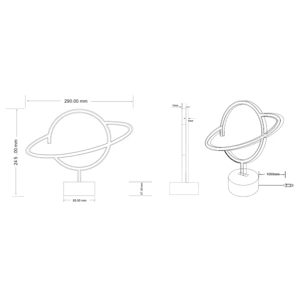LAMPE DE TABLE LED 1,6 W USB PLANÈTE