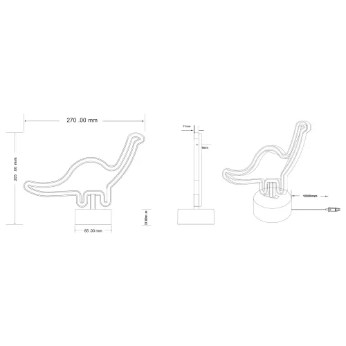 LAMPE DE TABLE LED 1,6 W USB DINOSAURE LAMPE DE TABLE LED 1,6 W USB DINOSAURE