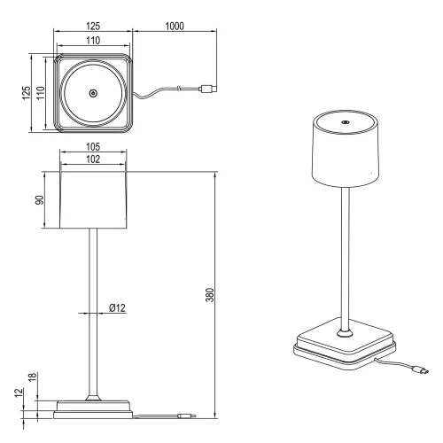 LAMPE DE TABLE EXTÉRIEURE LED 1,5 W RÉGLABLE IP54 BLANCHE FRISCO