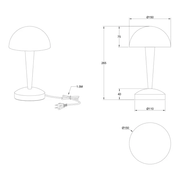 LAMPE DE TABLE TACTILE LED 4,9 W 3000K BRONZE MAT CORK