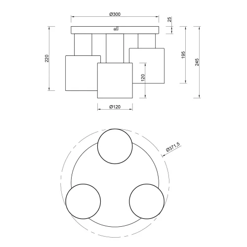 PLAFONNIER 3 LUMIÈRES E27 AQUILES PLAFONNIER 3 LUMIÈRES E27 AQUILES