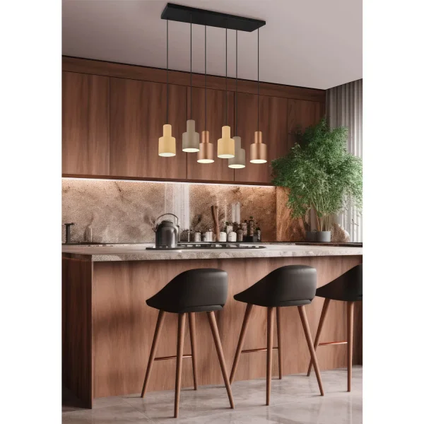 SUSPENSION DE PLAFOND 6 LUMIÈRES E27 AQUILES