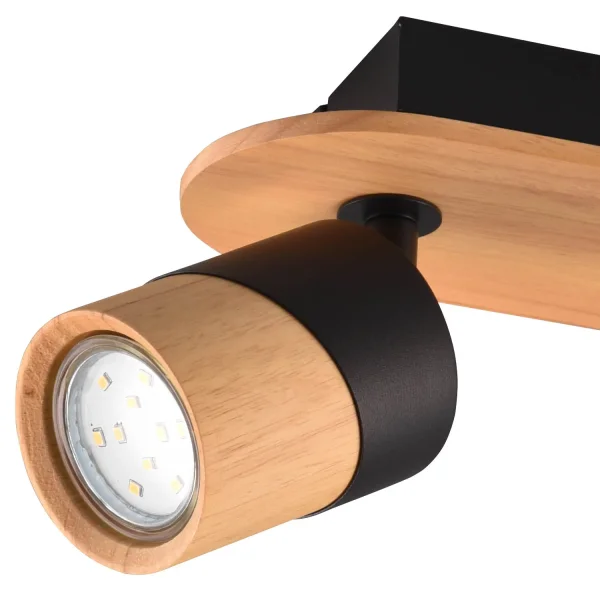 SPOT DE PLAFOND 2 LUMIÈRES GU10 NOIR AMARU