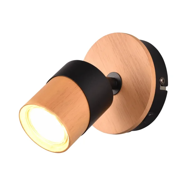 SPOT DE PLAFOND/MUR 1 LUMIÈRE GU10 NOIR AMARU