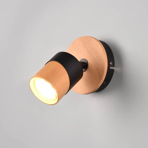 SPOT DE PLAFOND/MUR 1 LUMIÈRE GU10 NOIR AMARU