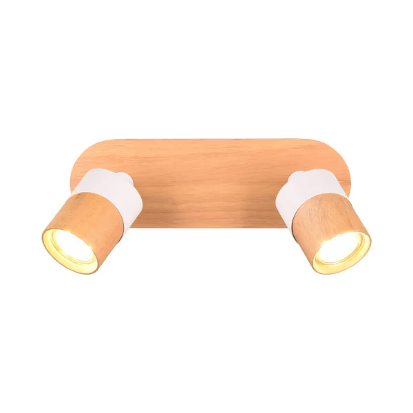 SPOT DE PLAFOND 2 LUMIÈRES GU10 BLANC AMARU