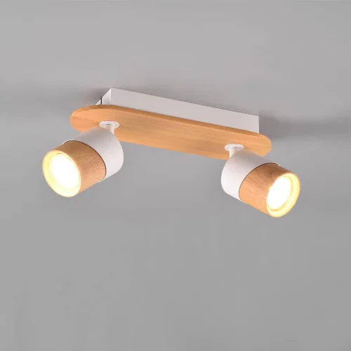 SPOT DE PLAFOND 2 LUMIÈRES GU10 BLANC AMARU