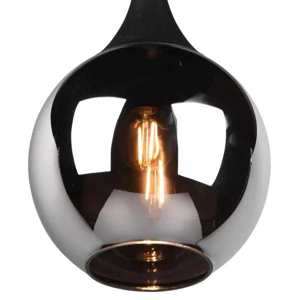 SUSPENSION 3 LUMIÈRES COULEUR ACIER CHROMÉ E14 LESLIE
