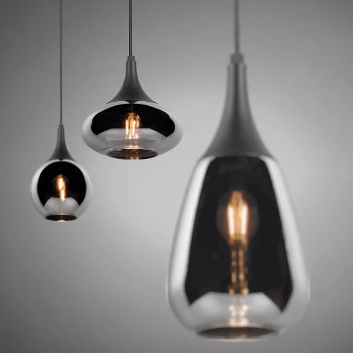 SUSPENSION 3 LUMIÈRES COULEUR ACIER CHROMÉ E14 LESLIE