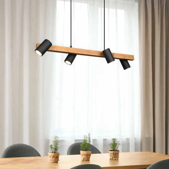 SUSPENSION DE 4 LUMIÈRES GU10 NOIR GRAFTON