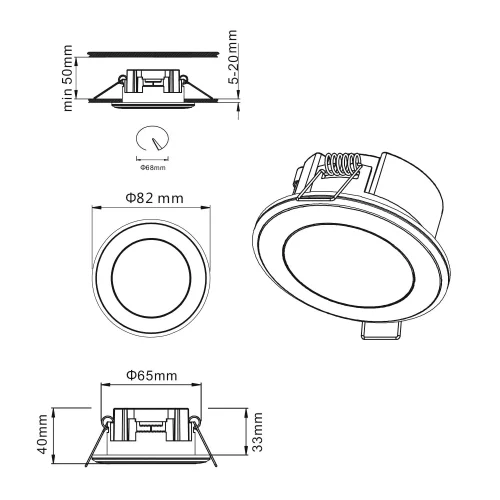 SPOT ENCASTRÉ LED 5W 3000K CHROME ARANZA