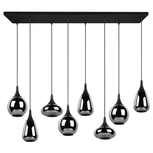 SUSPENSION 8 LUMIÈRES COULEUR ACIER CHROMÉ E14 LESLIE SUSPENSION 8 LUMIÈRES COULEUR ACIER CHROMÉ E14 LESLIE