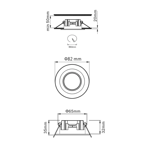 SPOT ENCASTRABLE LED 5W 3000K BLANC COLOMBO