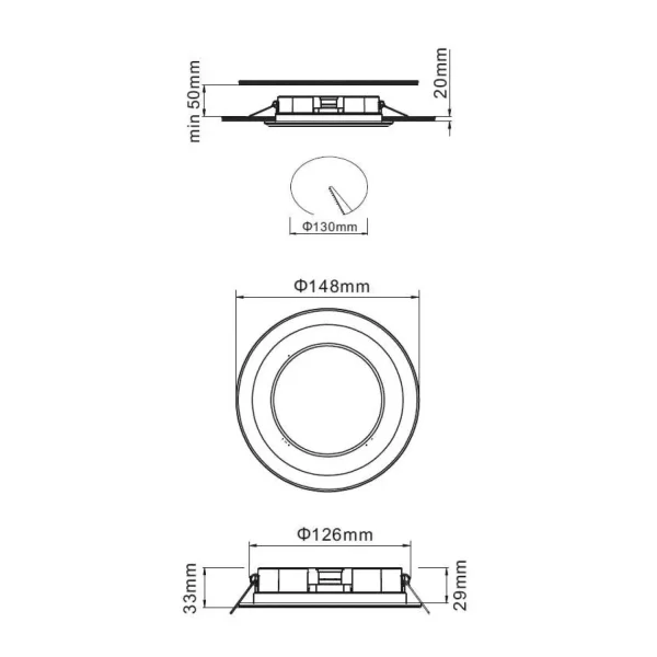 SPOT ENCASTRÉ LED 10W 3000K CHROME COLOMBO