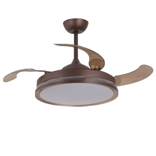VENTILATEUR DE PLAFOND À PALES PLIANTES LED 35W 3000-6000K MARRON LORELEI 2