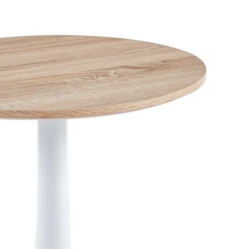 Table d'Angle San Antoni Ø70 cm Pied Blanc Plateau Naturel | Lúzete Table d'Angle San Antoni Ø70 cm Pied Blanc Plateau Naturel | Lúzete