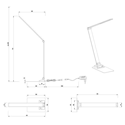 LAMPE DE TABLE LED 6,5W 3000-6500K NOIRE THELMA