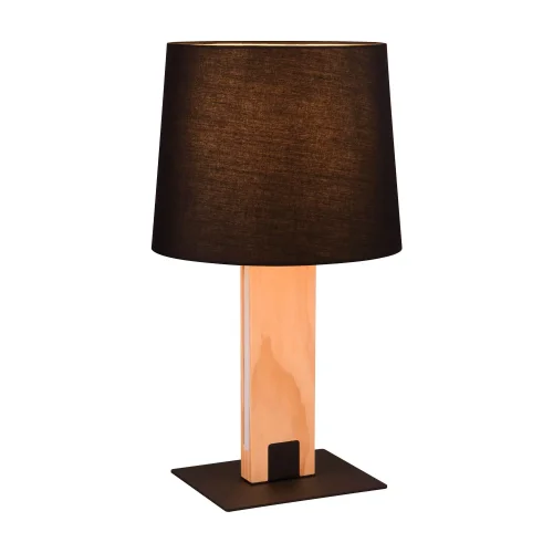 LAMPE DE TABLE E27 BASE EN BOIS AVEC LED 6W ROXANA