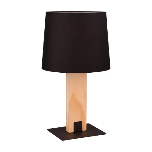 LAMPE DE TABLE E27 BASE EN BOIS AVEC LED 6W ROXANA