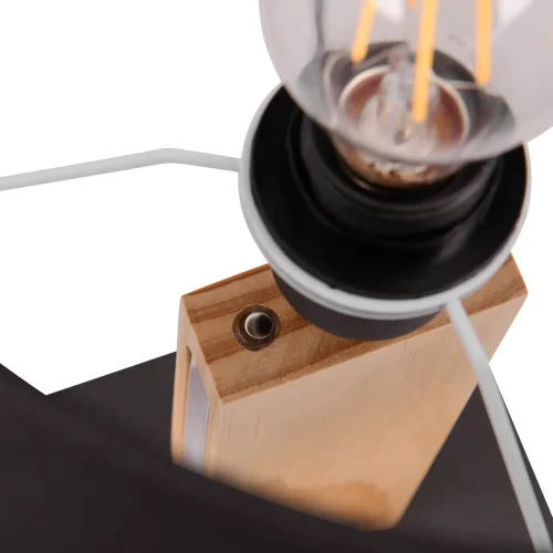 LAMPE DE TABLE E27 BASE EN BOIS AVEC LED 6W ROXANA