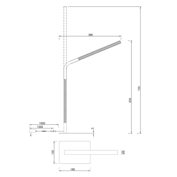 LAMPE DE TABLE LED 7W 3000K MÉTAL NOIR NELSON