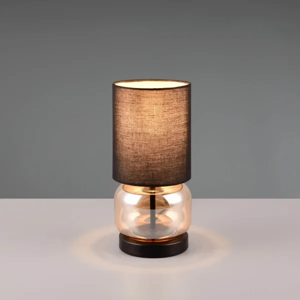 LAMPE DE TABLE BASE EN VERRE AMBRE E27 ELISEO