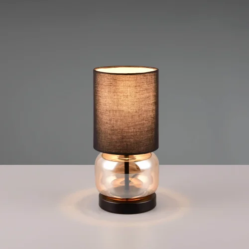 LAMPE DE TABLE BASE EN VERRE AMBRE E27 ELISEO