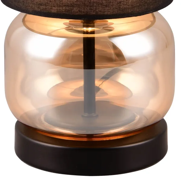 LAMPE DE TABLE BASE EN VERRE AMBRE E27 ELISEO