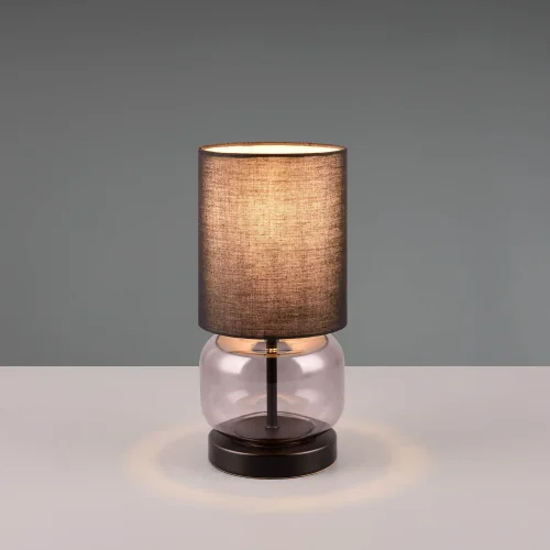 LAMPE DE TABLE BASE EN VERRE FUMÉ E27 ELISEO