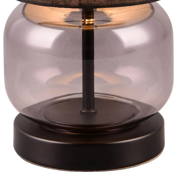 LAMPE DE TABLE BASE EN VERRE FUMÉ E27 ELISEO