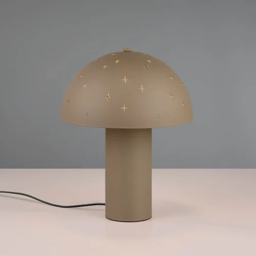 LAMPE DE TABLE EN MÉTAL GRIS BRUN E14 NISCALO