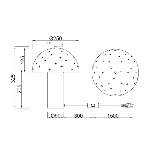 LAMPE DE TABLE EN MÉTAL GRIS BRUN E14 NISCALO