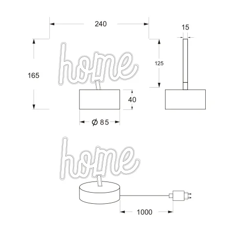 LAMPE DE TABLE LED 1W Home LAMPE DE TABLE LED 1W Home