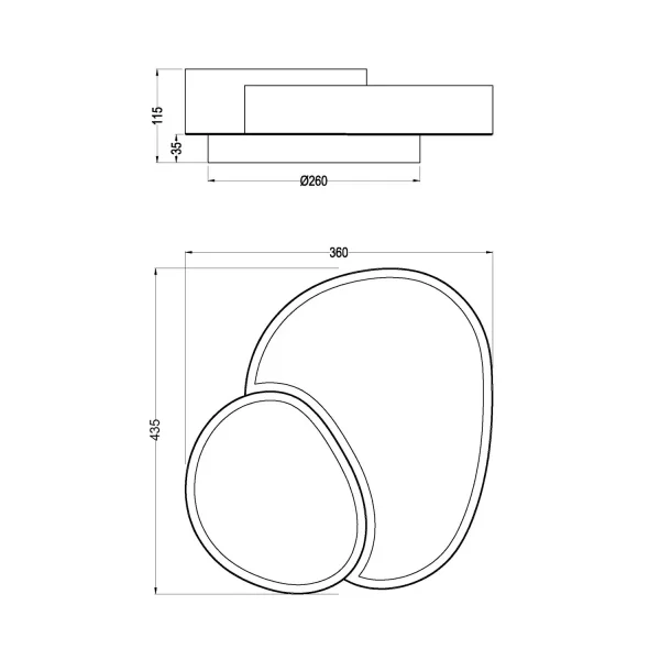 PLAFONNIER LED 21W 2700-6500K NOIR-OR RUBY