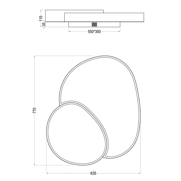 PLAFONNIER LED 45W 2700-6500K NOIR-OR RUBY