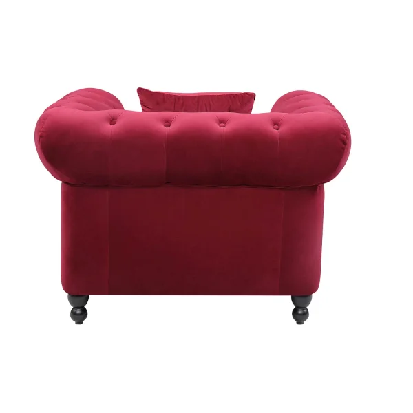 FAUTEUIL VELOURS GRENAT EDNA