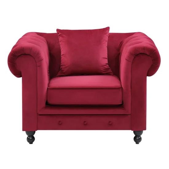 FAUTEUIL VELOURS GRENAT EDNA 2