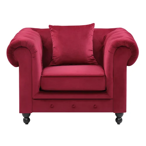 FAUTEUIL VELOURS GRENAT EDNA