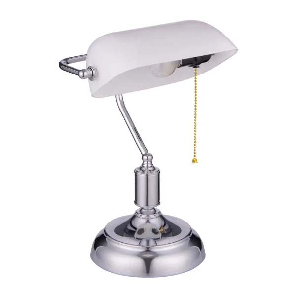 LAMPE BANQUIER NICKEL BLANC