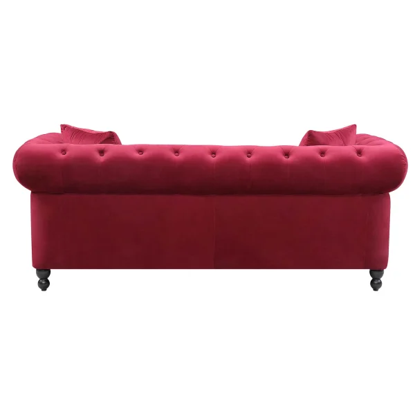 CANAPÉ VELOURS GRANAT EDNA
