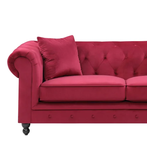 CANAPÉ VELOURS GRANAT EDNA