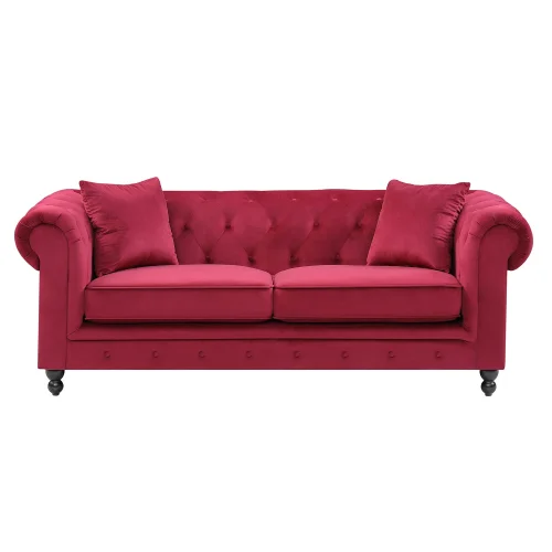 CANAPÉ VELOURS GRANAT EDNA