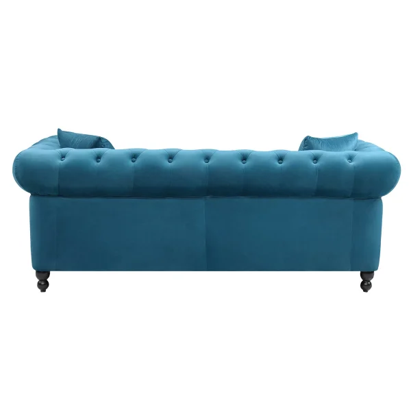 CANAPÉ VELOURS BLEU EDNA