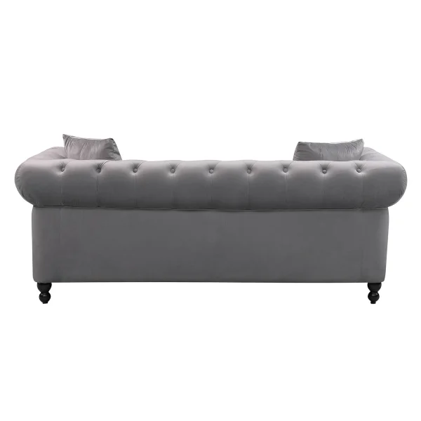 CANAPÉ VELOURS GRIS EDNA CANAPÉ VELOURS GRIS EDNA