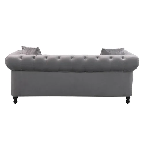 CANAPÉ VELOURS GRIS EDNA CANAPÉ VELOURS GRIS EDNA