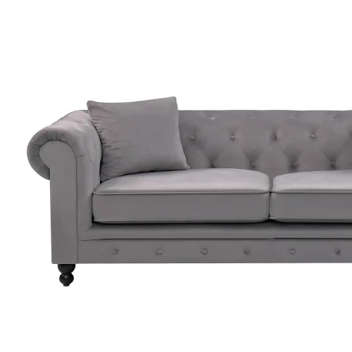 CANAPÉ VELOURS GRIS EDNA CANAPÉ VELOURS GRIS EDNA