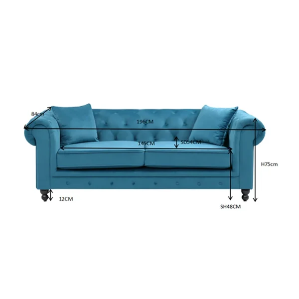 CANAPÉ VELOURS GRIS EDNA CANAPÉ VELOURS GRIS EDNA